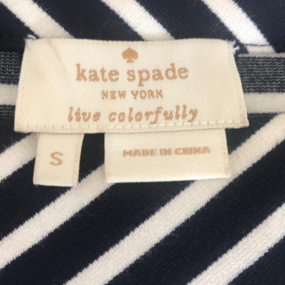 Kate Spade Navy White striped peplum top